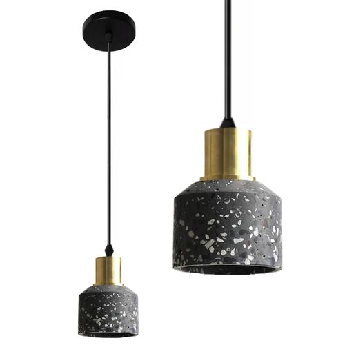 Betonová závěsná stropní lampa Lastri Black APP930-1CP